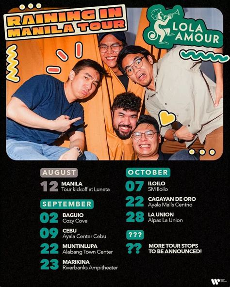 Lola Amour announce dates for 'Raining In Manila' .